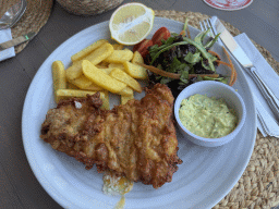 Fish and chips at Conny`s Restaurant