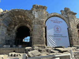 Northwest side of the of the Roman Theatre of Side at the Liman Caddesi street