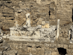 Left part of the stage building of the Roman Theatre of Side, viewed from the diazoma of the southwest auditorium