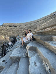 Tim and Miaomiao at the bottom of the southwest auditorium of the Roman Theatre of Side
