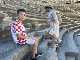 Miaomiao and Max at the bottom of the southwest auditorium of the Roman Theatre of Side