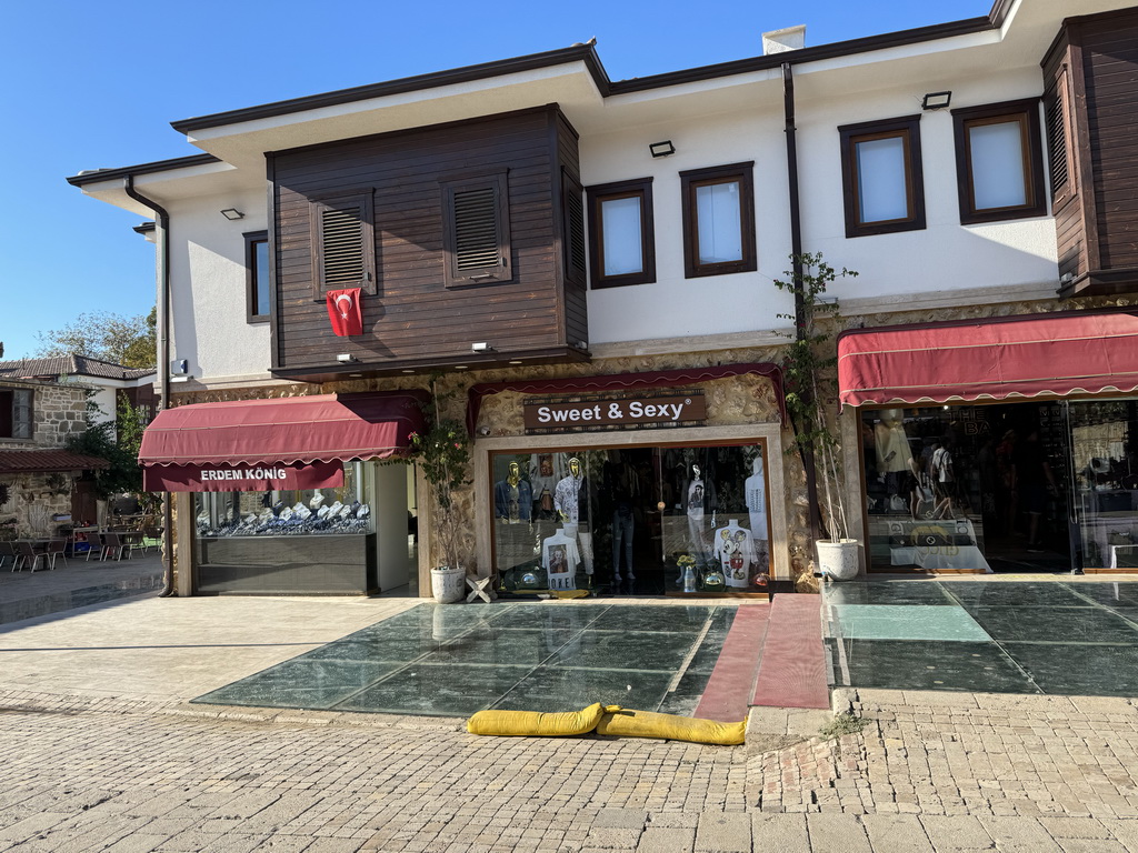 Glass floors with ruins underneath at the Liman Caddesi street