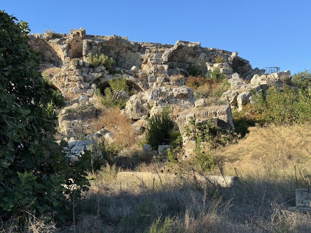 Southeast side of the Roman theatre of Side, viewed from the Çagla Sokak alley