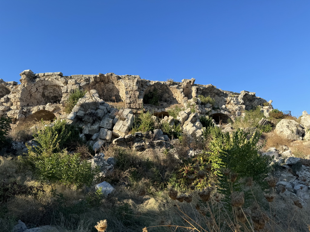 South side of the Roman theatre of Side, viewed from the Çagla Sokak alley