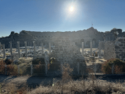 The Trade Agora and the Roman Theatre of Side, viewed from a hill at the Houses with Consoles