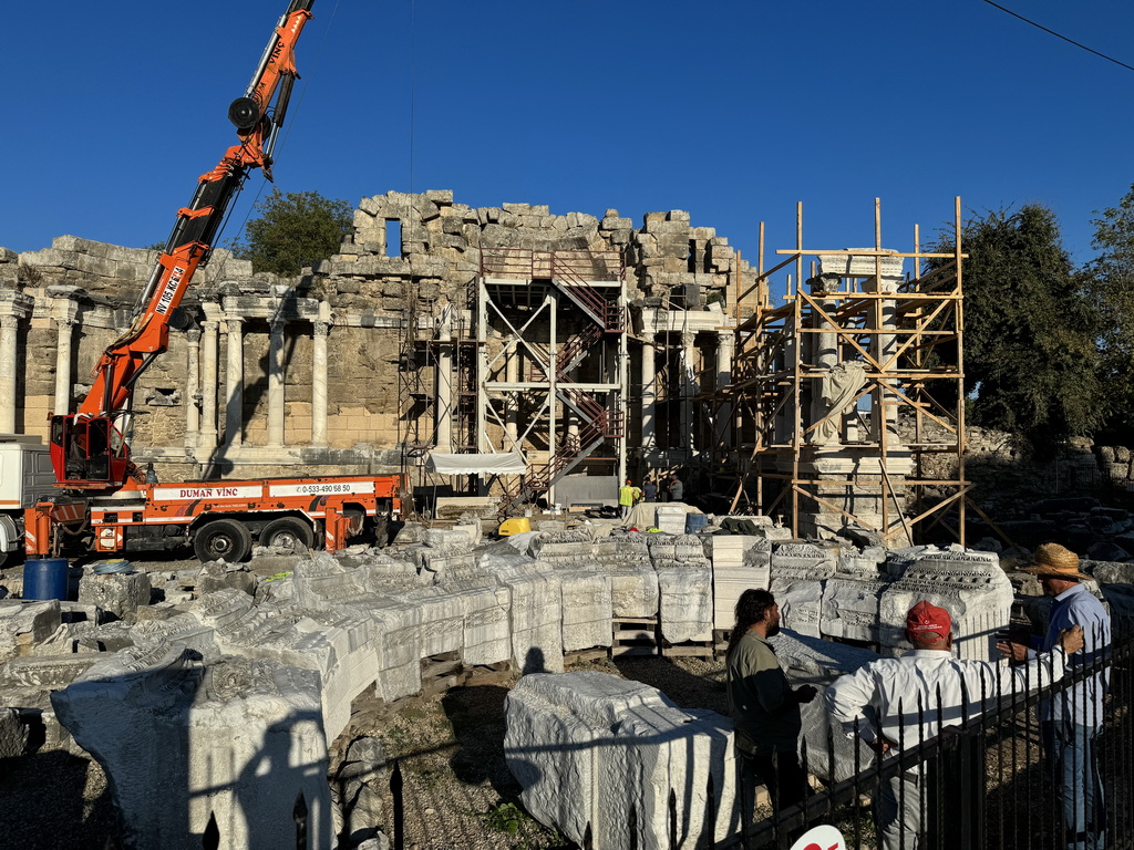 The Nymphaeum at the Side Caddesi street, under renovation