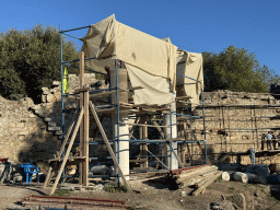 Columns at the Nymphaeum at the Side Caddesi street, under renovation