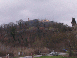 Hill with church on the road from Florence