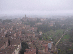 The southeast side of the city with the San Clemente in Santa Maria dei Servi church, viewed from the top of the Tower of Mangia