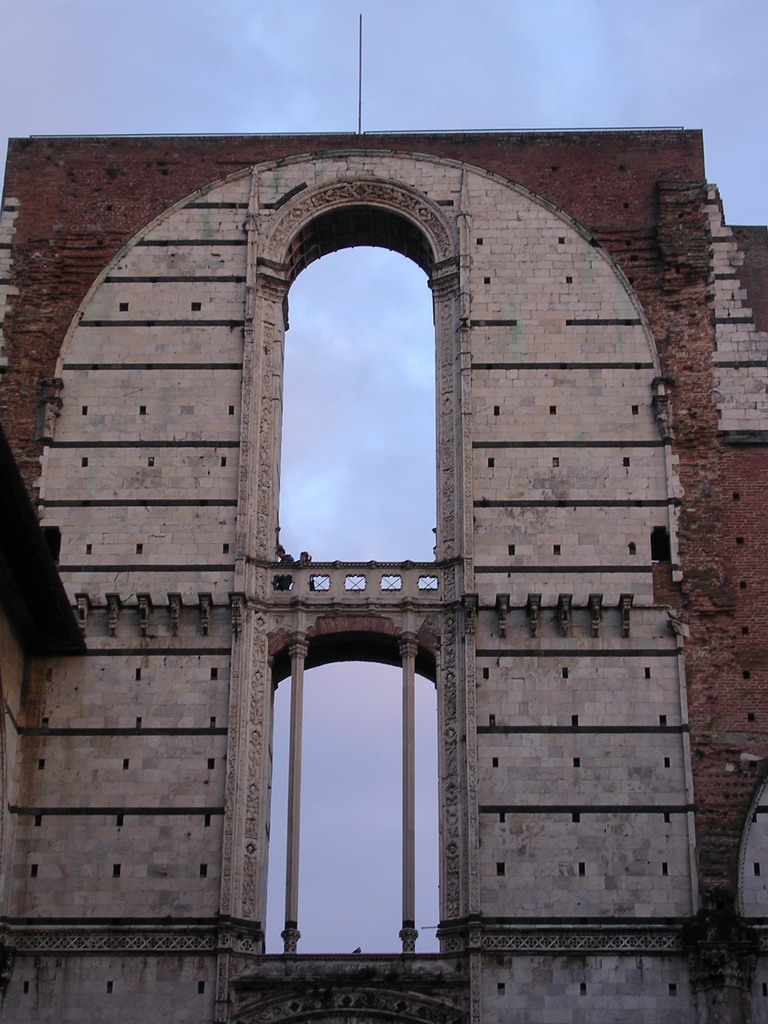 The Facciatone wall at the east side of the Piazza del Duomo square