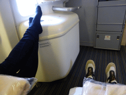 Legspace in the Singapore Airlines airplane from Amsterdam