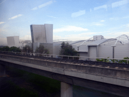 The Singapore Expo building, viewed from the metro from Singapore Changi Airport to the city center