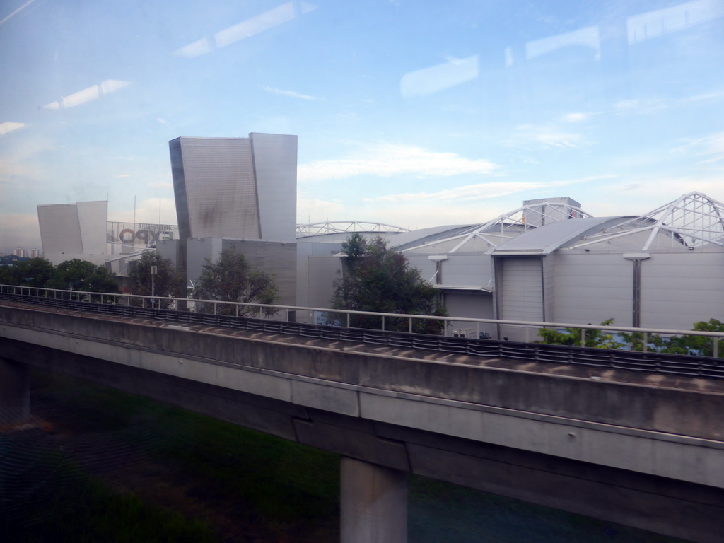 The Singapore Expo building, viewed from the metro from Singapore Changi Airport to the city center