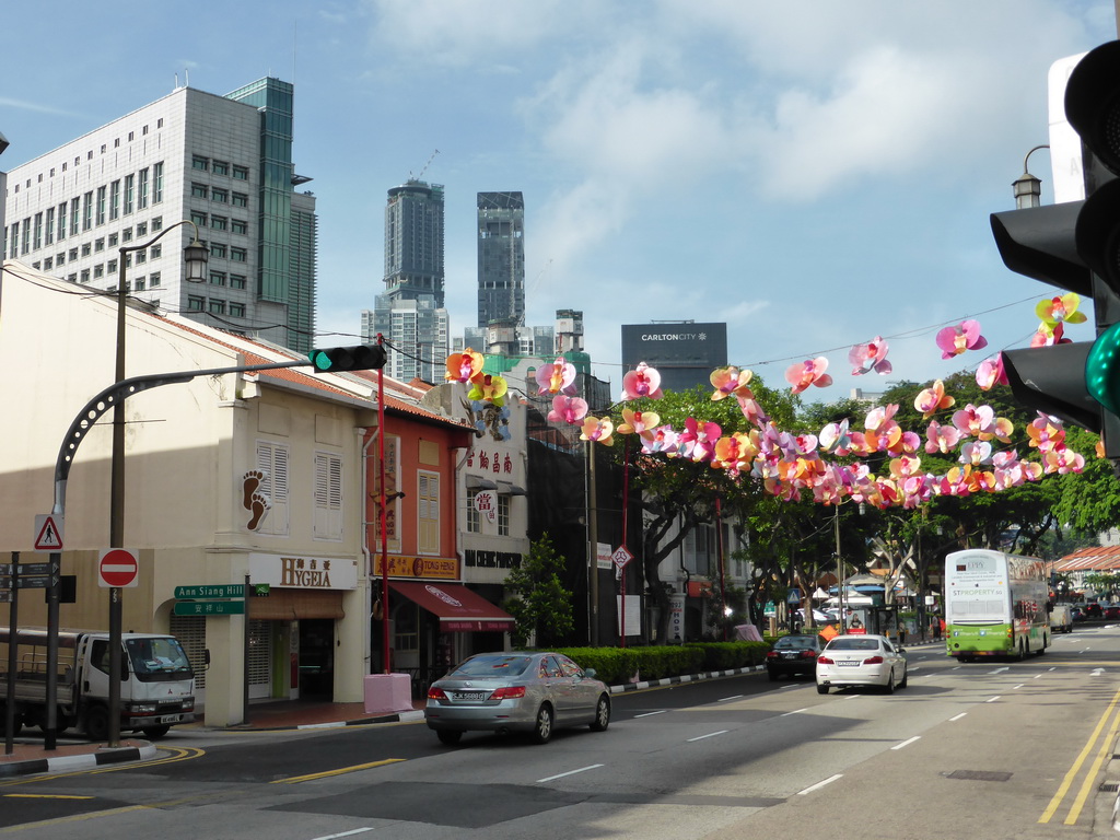 Shops and decorations at South Bridge Road