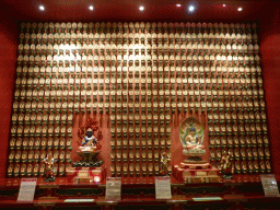 Statues and statuettes at the back side of the Buddha Tooth Relic Temple and Museum