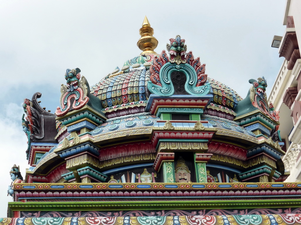 Tower at the north side of the Sri Mariamman Temple, viewed from Pagoda Street