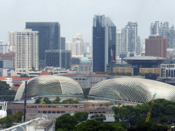 The Esplanade Theatres on the Bay, the Old Supreme Court Building and the Singapore Supreme Court building and surroundings, viewed from the Singapore Flyer ferris wheel