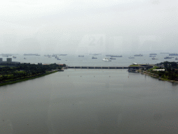 The Marina Bay, the Marina Barrage and the Singapore Strait, viewed from the Singapore Flyer ferris wheel