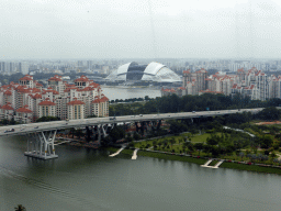 The Marina Bay Golf Course, the Benjamin Sheares Bridge over the Kallang Basin and the New Singapore National Stadium, viewed from the Singapore Flyer ferris wheel