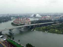 The Benjamin Sheares Bridge over the Kallang Basin and the New Singapore National Stadium, viewed from the Singapore Flyer ferris wheel
