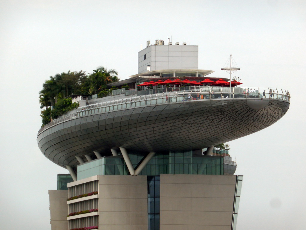 Top part of the Marina Bay Sands building, viewed from the Singapore Flyer ferris wheel