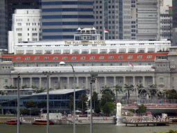 The Fullerton Hotel, the Merlion statue at Merlion Park and the Marina Bay, viewed from the Singapore Flyer ferris wheel
