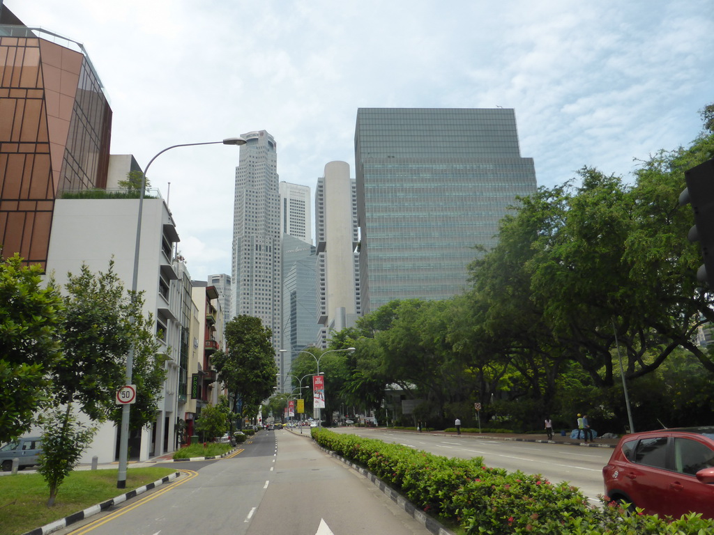 North Canal Road and the skyscrapers of the Central Business District, viewed from New Bridge Road