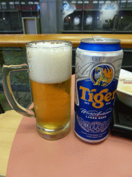 Tiger Beer at the Singapore Food Street at Terminal 2 at Singapore Changi Airport