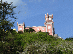 The northeast side of the Palácio da Pena palace, viewed from the entrance to the Jardins do Parque da Pena gardens