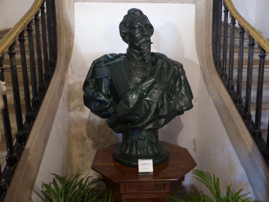 Bust of Don Fernando II just behind the entrance at the lower floor of the Palácio da Pena palace