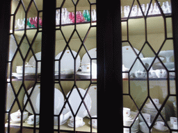 Plates, cups and glasses in a closet at the lower floor of the Palácio da Pena palace