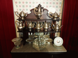 Tea pots, cups and plates at the lower floor of the Palácio da Pena palace