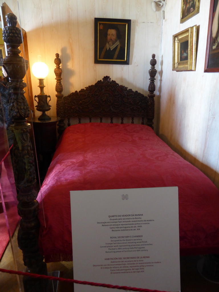 The Royal Secretary`s Chamber at the upper floor of the Palácio da Pena palace, with explanation