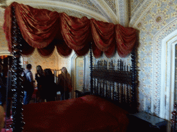 Bed at the Queen`s Bedroom at the upper floor of the Palácio da Pena palace