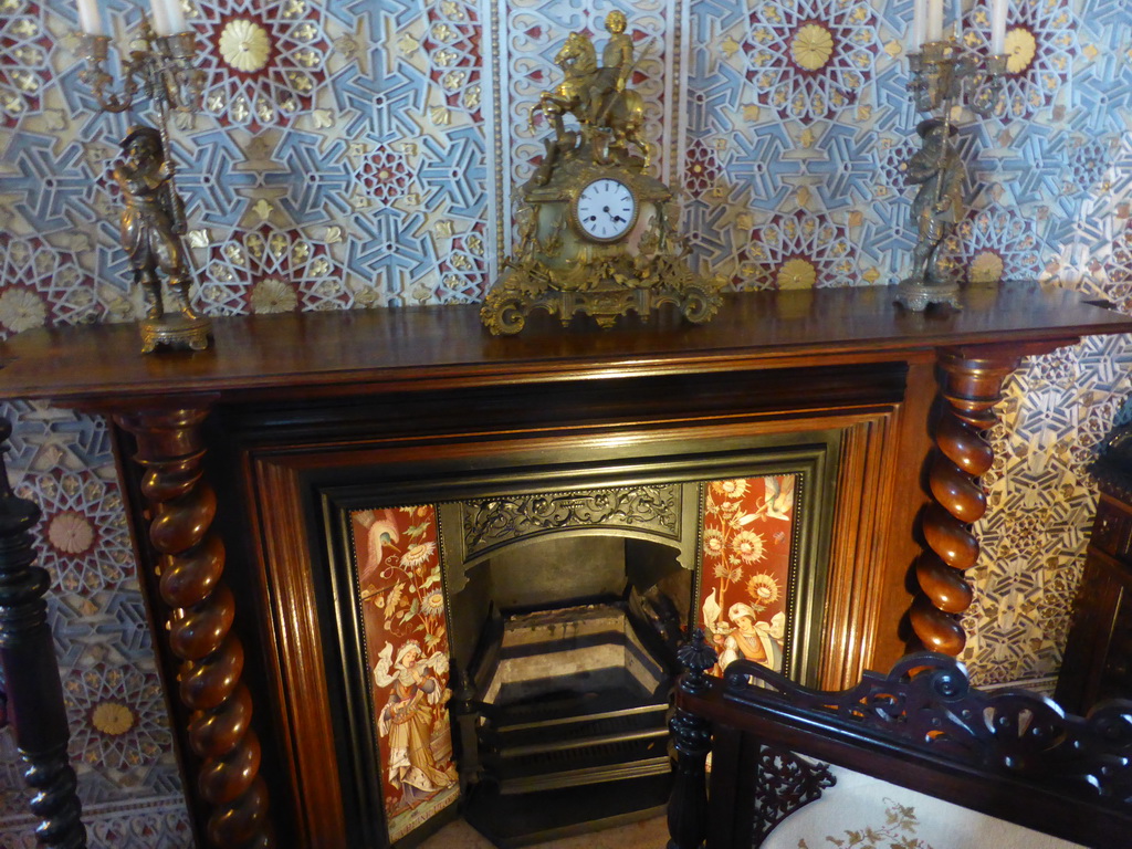 Fireplace at the Queen`s Bedroom at the upper floor of the Palácio da Pena palace