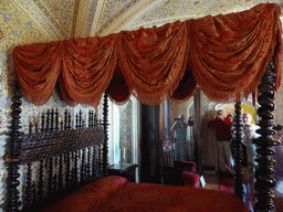 Bed at the Queen`s Bedroom at the upper floor of the Palácio da Pena palace