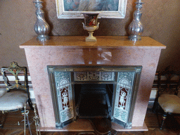 Fireplace in a room at the upper floor of the Palácio da Pena palace