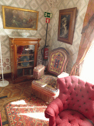 Room with chairs and closet at the upper floor of the Palácio da Pena palace