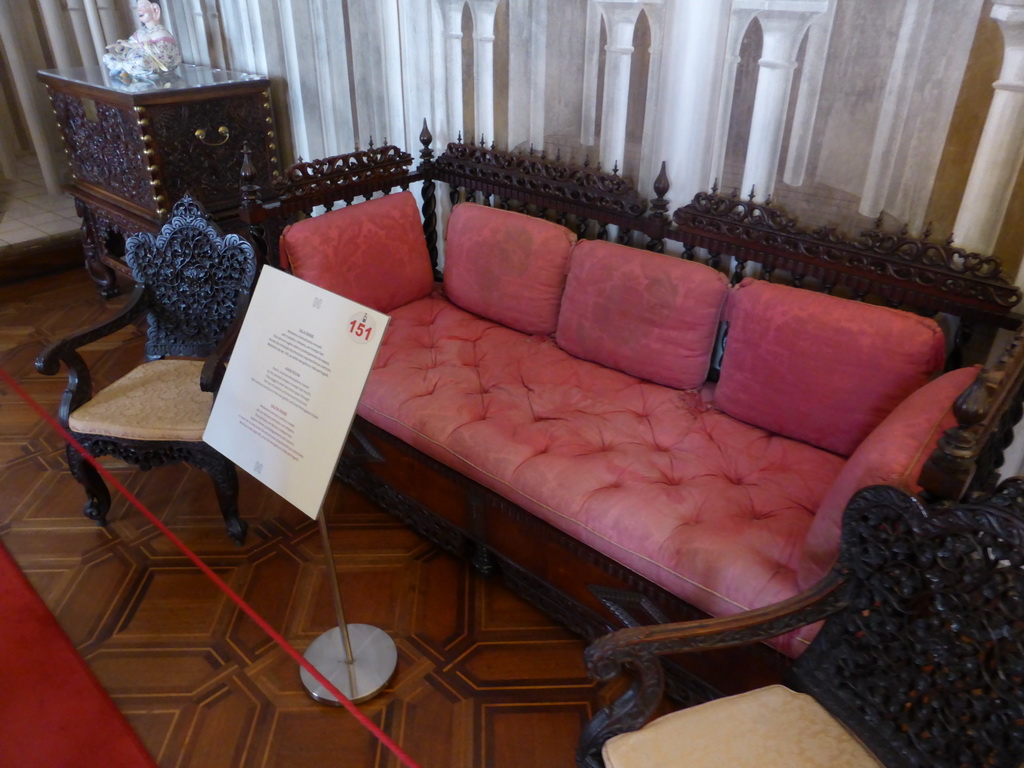 Sofa in the Arab Room at the upper floor of the Palácio da Pena palace