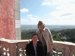 Tim and Miaomiao at the Queen`s Terrace at the Palácio da Pena palace, with a view on the east