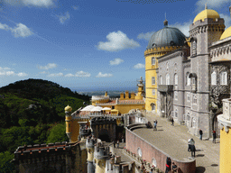 The southeast side of the Palácio da Pena palace and surroundings, viewed from the Queen`s Terrace
