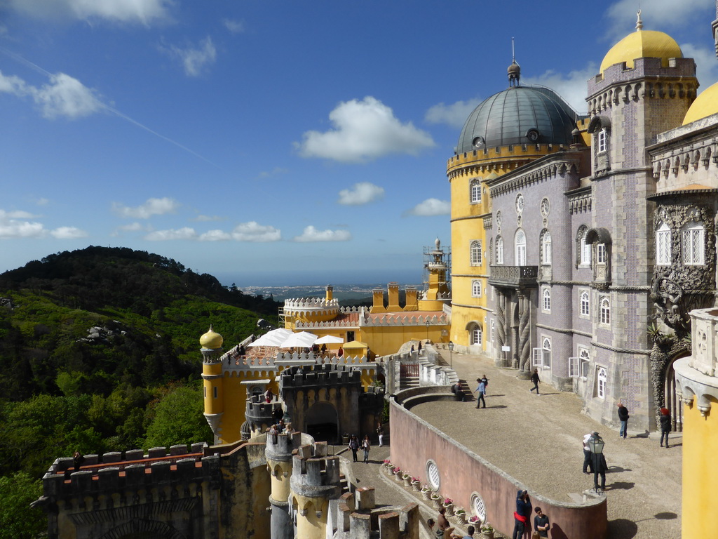 The southeast side of the Palácio da Pena palace and surroundings, viewed from the Queen`s Terrace