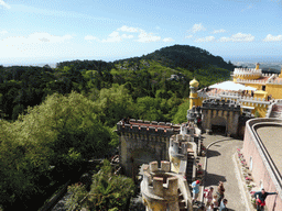 The southeast side of the Palácio da Pena palace and surroundings, viewed from the Queen`s Terrace