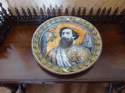 Plate with a painting of King Dom Fernando II in a room at the upper floor of the Palácio da Pena palace