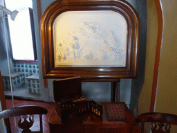 Relief and a game of chess in a room at the upper floor of the Palácio da Pena palace