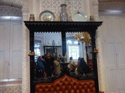 Tim and Miaomiao in a mirror at the Ballroom at the upper floor of the Palácio da Pena palace