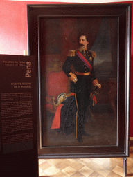Painting of King Dom Fernando II and explanation on the former rooms of King Dom Manuel II at the Round Tower at the Palácio da Pena palace