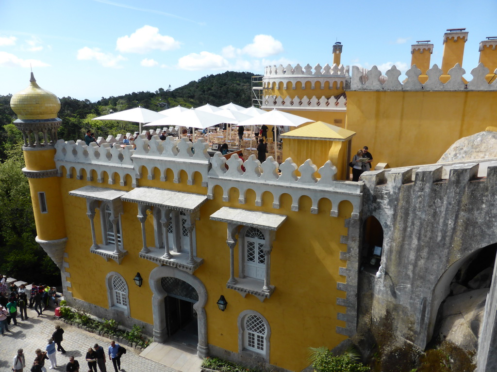 The Kitchen and the terrace on top at the Palácio da Pena palace, viewed from the front upper square