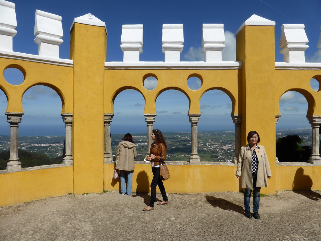 Miaomiao at the Arches Yard at the Palácio da Pena palace, with a view on the northwest