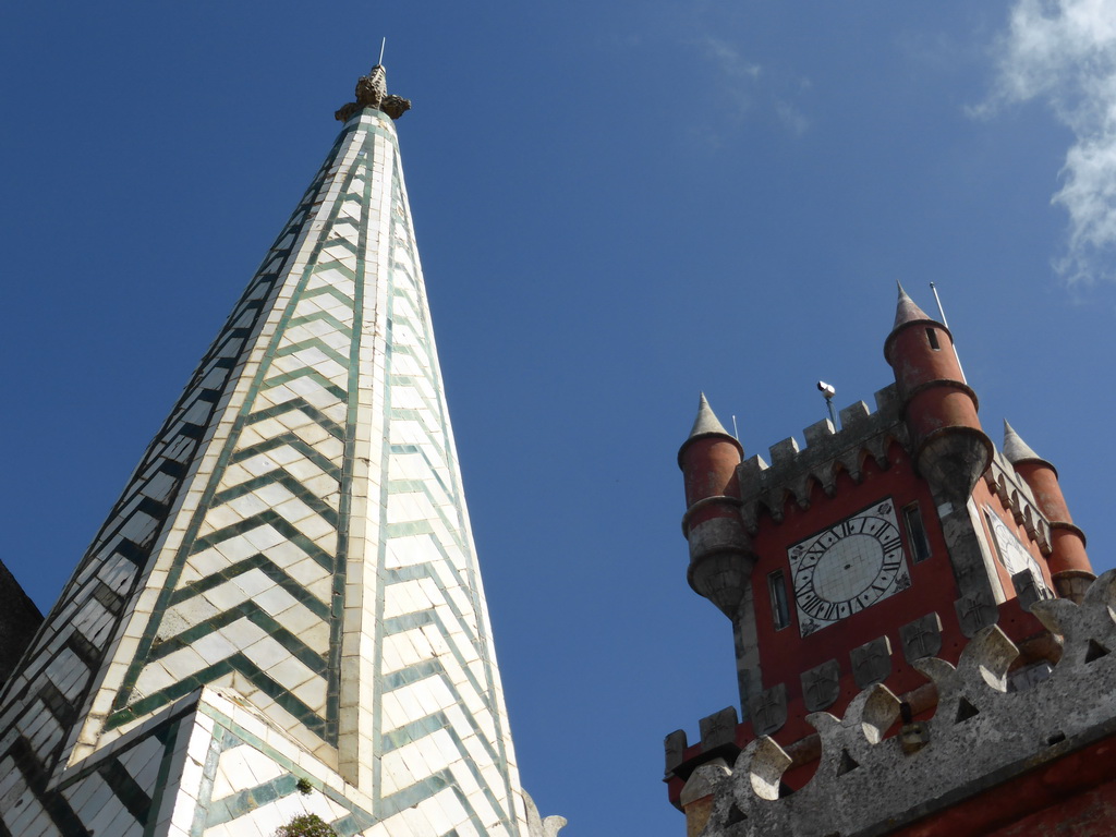 Tower of the Chapel and the Clock Tower at the Palácio da Pena palace